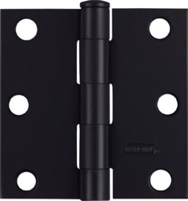 3 x 3 In. Black Square Corner Door Hinge – N241-182