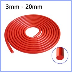 Red Solid Silicone Rubber Sealing Strip Round O Ring Cord Seal Gasket Dia 3-20mm