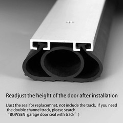 BOWSEN Garage Door Bottom Seals 10 FT, Black (1/4″ T-Channel End)