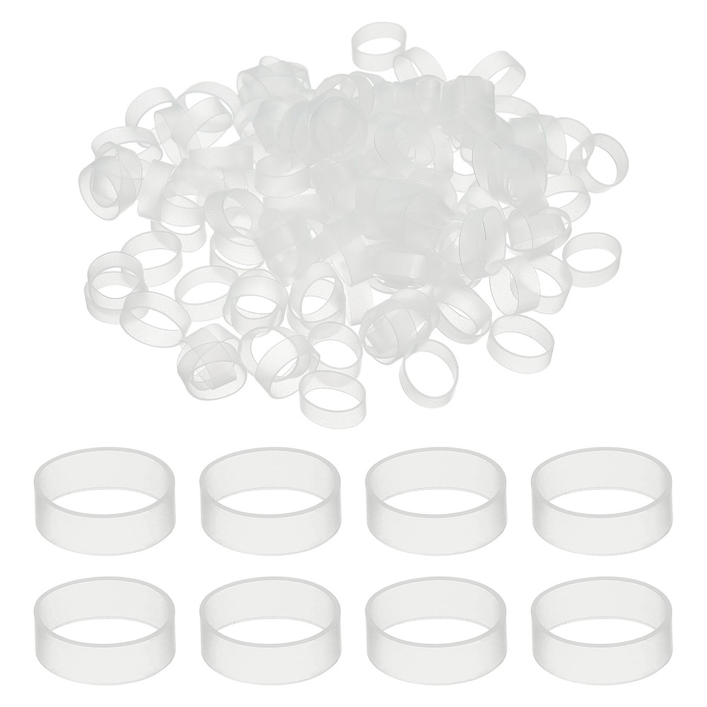 200Pcs Silicone Cable Ties, 12mm Silicone Rubber Bands, Transparent(19x5x1mm)