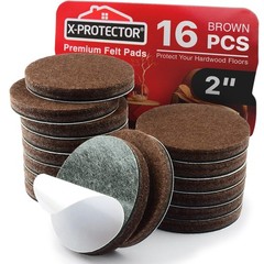 16 Heavy-Duty Felt Furniture Pads 2 1/4 Thick X-Protector Round Felt Pads For