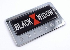 Domed Black Widow Emblem Chrome Car Motorcycle Badge