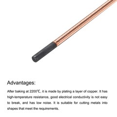 20pcs 7mmx355mm Carbon Arc Air Gouging Rods Copper Graphite Electrode Rods