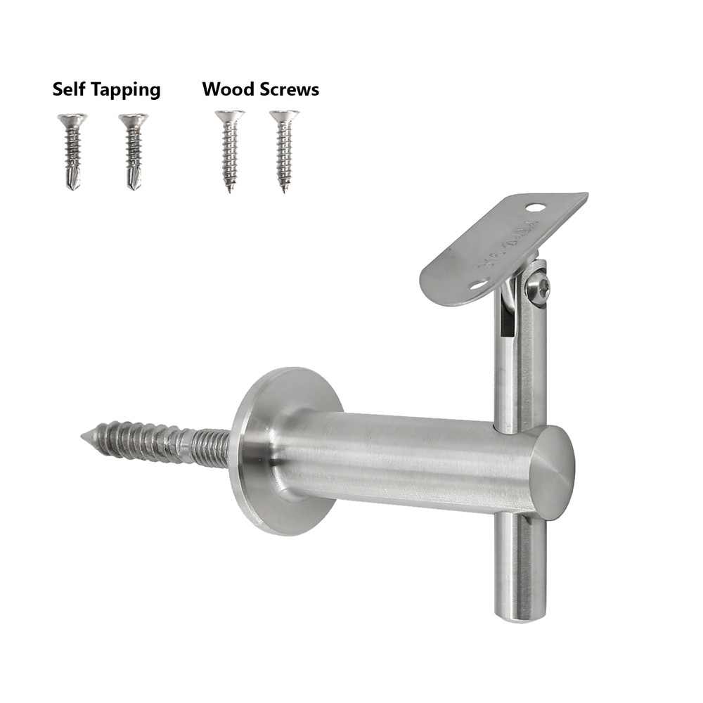 Stainless Steel 316 Wall Mounted Adjustable Handrail Bracket for Round Rail Tube