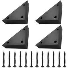 Cionyce 8 Pack Plastic Triangle Corner Sofa Legs 5.9 Inch Couch Legs Black