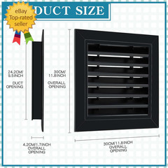 2 Pcs 12″ X 12″ Gable Vent Aluminum Alloy Wall Vents Shed Attic Vent with Screen