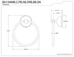 Kingston Brass Ba1164Ab Vintage Towel Ring Antique Brass