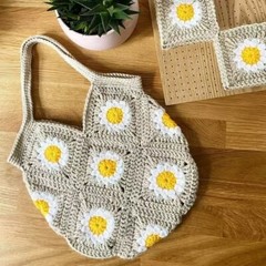 1 Set Hand-knitted Bag Material DIY Handmade Floral Pouch Gift Crochet Kit Craft