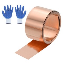 3.28ft Copper Sheet Roll, 1000x20x1mm Pure Copper Strip with Gloves