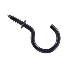 National Hardware N119-729 Cup Hook, Black Vinyl-Coated, 1 In., 30-Pk. –