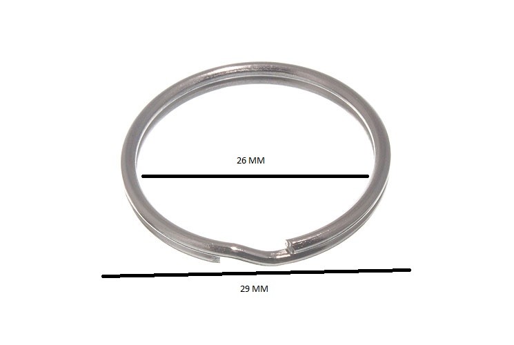 Split Key Rings 30mm 1 1/8 Inch Nickel Plated Steel Pack Of 100