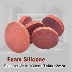 Round Silicone Foamed Sponge Discs Pad Buffer | 2mm Thick | Diameter: 8mm-100mm