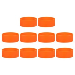 10Pcs Silicone Rubber Bands Non-slip 4.33 Inch for Art, Orange