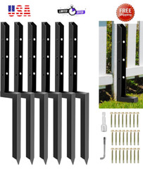 6-Pack 2″ Wide Fence Repair Kit-34in Heavy Spikes for Fixing Tilted Wooden Posts
