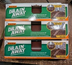 Lot of 3 Frost King DE46BR Automatic Drain Away Downspout Extenders Brown