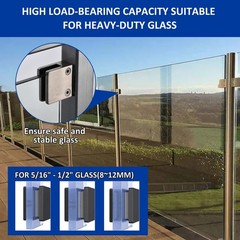 Glass Clampย4pcs Adjustable Glass Shelf Bracket 1/3 1/2 304 Stainless Steel G