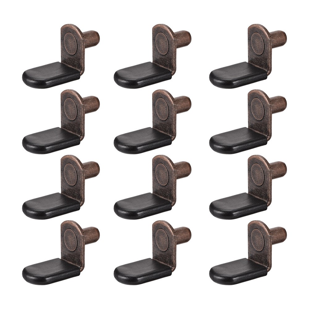 30pcs Shelf Support Peg 6mm L Support Cabinet Shelf Peg Sleeve Red Bronze