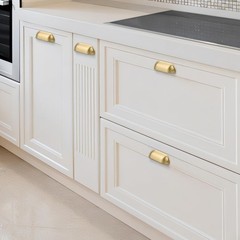 SALISENG-Brushed Matt Gold Kitchen 2-1/2 Inch Hole Centers, Brushed Brass