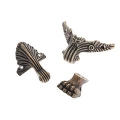 4pcs Brass Jewelry Box Wood Case Decor Feet Leg Corner Protector Guard 3 Pattern