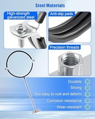 10 Inch Adjustable Pipe Bracket with Anti-Slip Pads, B Vent Wall Round Gas