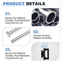 5Pcs Door Hinge Pins, 4 Inch Interior Security Pins Nickel Silver