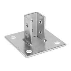 Strut Post Base Single Channel 15/8” – Side Orientation – 6×6 Inch – 4 Mounti…