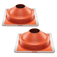 VEVOR 2Pc Metal Roof Pipe Flashing Boot Fit 6.25″-11.75″ Pipe High Temp Silicone