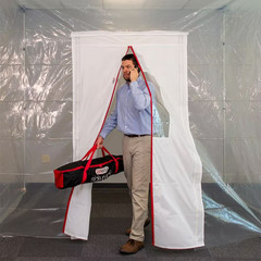 48 In. X 87 In. Reusable Adhesive Zippers Magnetic Dust Barrier Door with Double