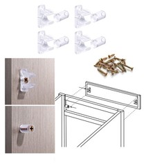 False Front Cabinet Clips, Hosrnovo 4 Pairs with Screws Reinforced Sink Clear