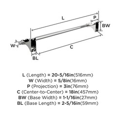 Amerock Bh3605326 Chrome Towel Bar 18 In 457 Mm Towel Rack Davenport Bathroom