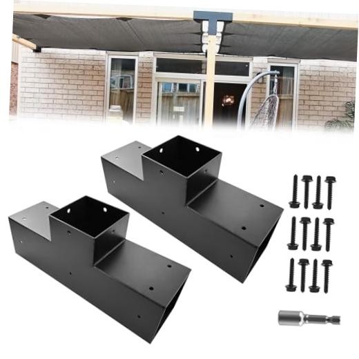 Pergola DIY Kit,2 Pcs 3-Way T-Angle Corner 4″x4″ 2pcs 3-way T-Shaped Bracets