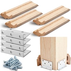 1 Set 6″ Newel Post Mounting Kit 4 Pcs L Bracket Metal Post Anchor with 4 Pcs…