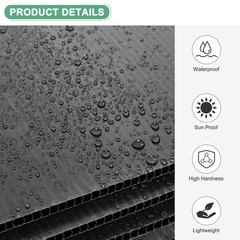 10 sheets corrugated plastic 5mm 24×24 inches, for poster boards black