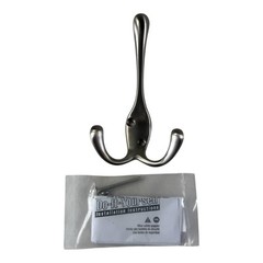 3 Designer Impressions Satin Nickel Heavy Duty Coat & Hat Hook #58005SN NEW
