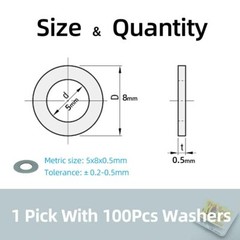 PTFE Coated Nylon Washers 5X8X0.5mm for Traxxas RC Vehicles (Set of 100)