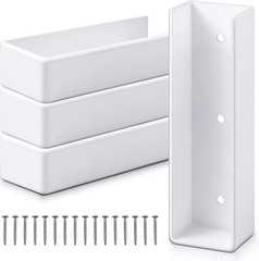 4 Pack 1.5″ x 5.5″ Vinyl Fence Rail U-Mount Bracket Kit with Screws for Wall or