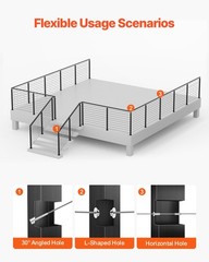 Cable Railing Post, 36x1x2 Inch Stair Railing Post, with Pre-Drilled 30° Angled
