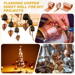 3.28ft Copper Sheet Roll, 1000x5x0.8mm Pure Copper Strip with Gloves