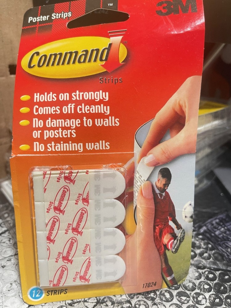10-Pk 3M Command Poster Strips Adhesive 17024(M13) 10 Strips NOT 12