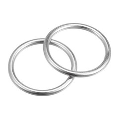 316 Stainless Steel Round Ring Welded O-Rings 35mm(1.38″) ID 4mm Thick 2pcs