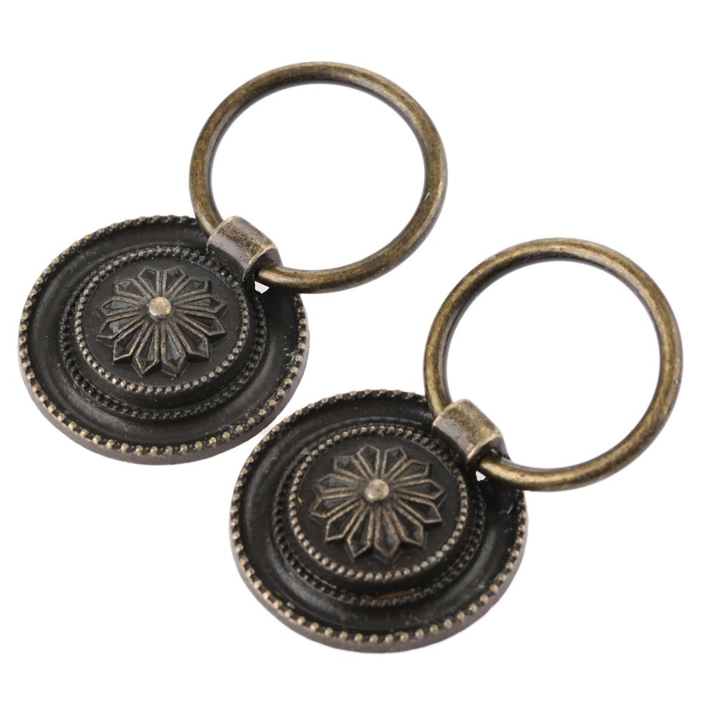 dophee 2Pcs Small Vintage Style Cabinet Drawer 30mm/1.18″, Antique Bronze
