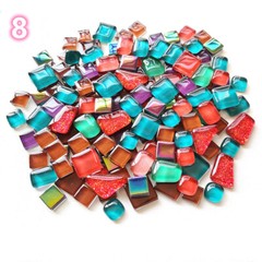 200g Sparkly Glitter Glass Mosaic Tile Mixed Color Shape for DIY Art Crafts