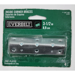 Everbilt Zinc Plated Metal Inside Corner Braces Reinforcement 3-1/2″ – 347 162
