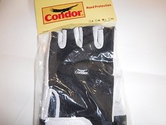 NEW Anti-Vibration Gloves, L, Black/White, Palm Material Leather (P)