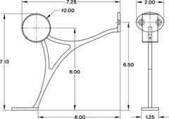 Combination Bar Mount Foot Rail Bracket Kit – 2″OD Brush Stainless Steel Tubing