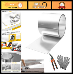 8″ x 50′ Aluminum Flashing Roll – 0.3mm Metal Roof Sealing for Windows, Doors, S
