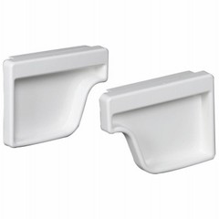 Gutter End Cap, K-Style, Traditional, Vinyl, White, 2-Pc., 5-In. – M0611HP