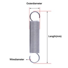 304 Stainless Steel Small Extension Springs Expansion Tension Spring Hook 1mm