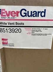 1/2 Dozen Everguard TPO Plus White Vent Boot 1” To 6” 8513920 Roofing Supplies