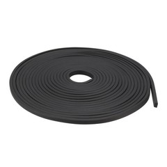 Solid Rectangle Rubber Seal Strip 5mm Wide 3mm Thick, 5 Meters Long Black